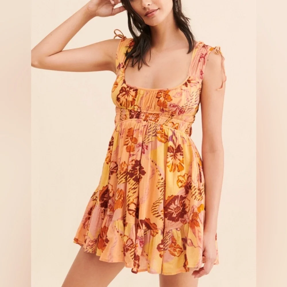 Free people Vernon Mini Dress in cocoa size medium